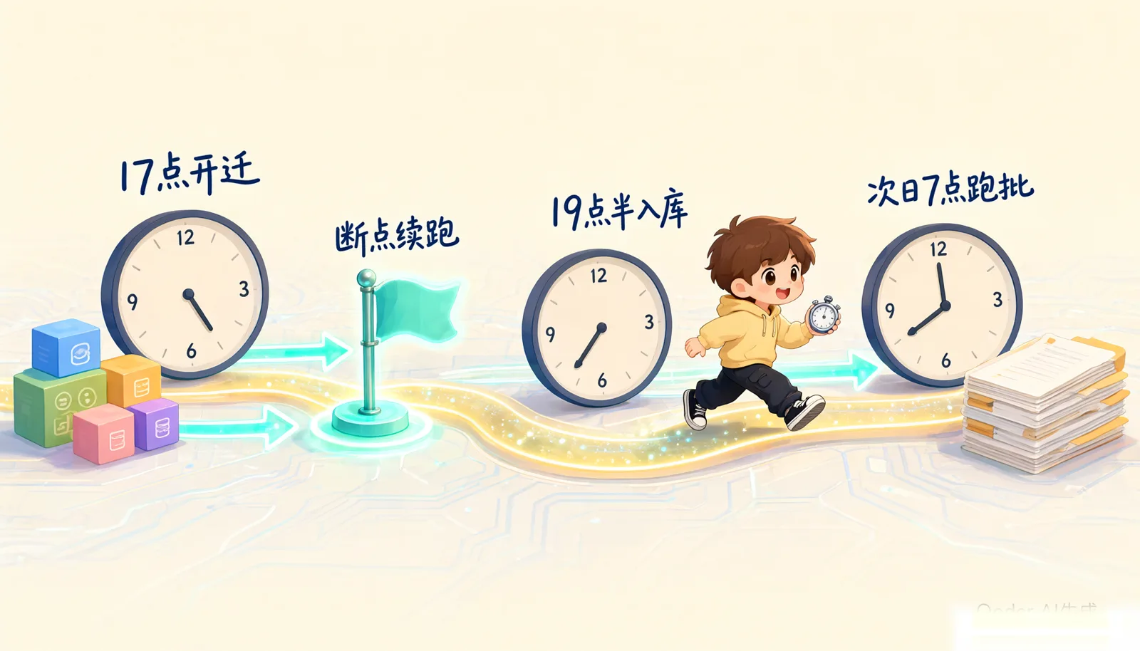 图 2:迁移窗口与断点续跑,按批提交,窗口不够也能接着跑
