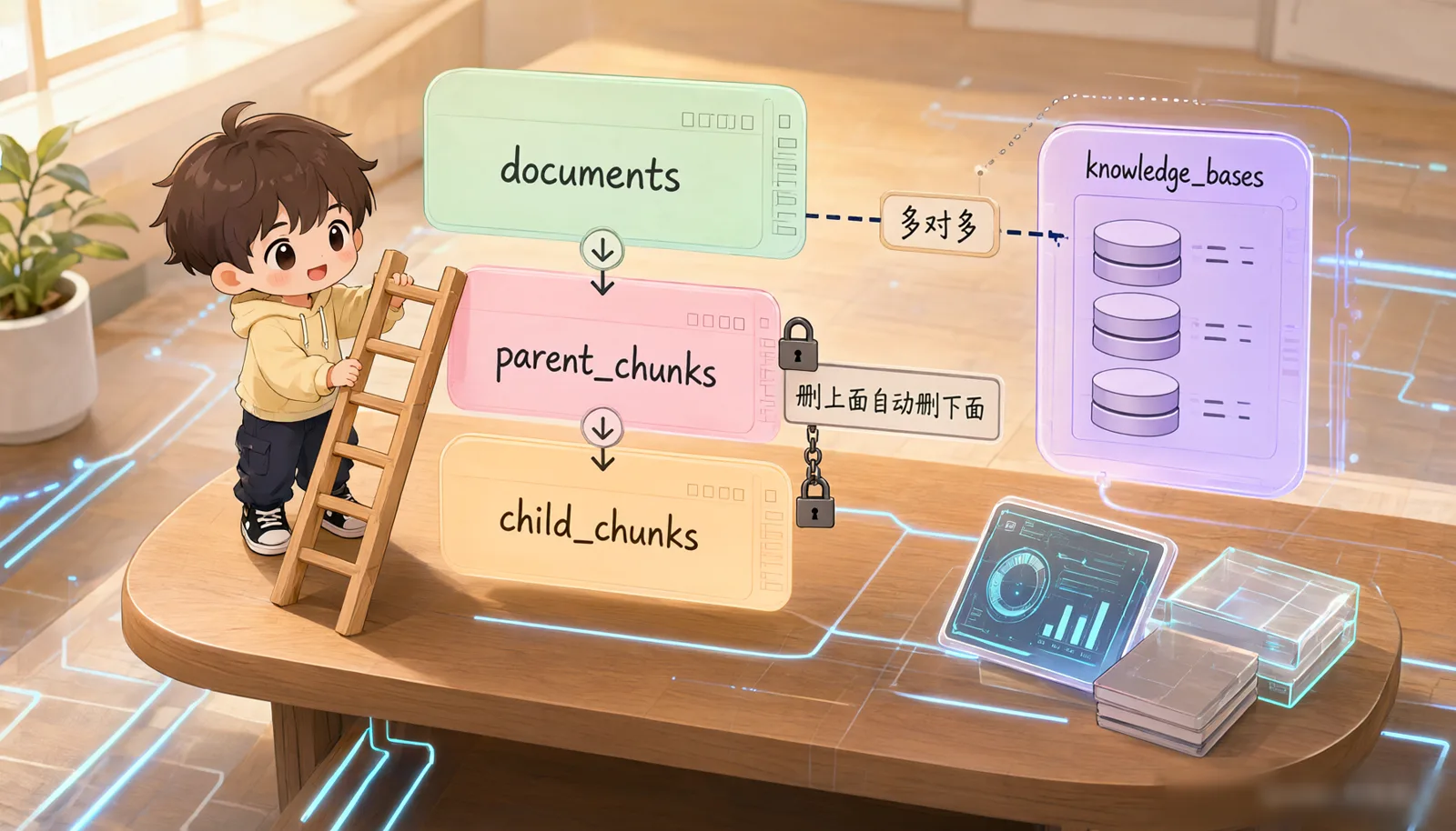 图 2-2 三张表与级联删除