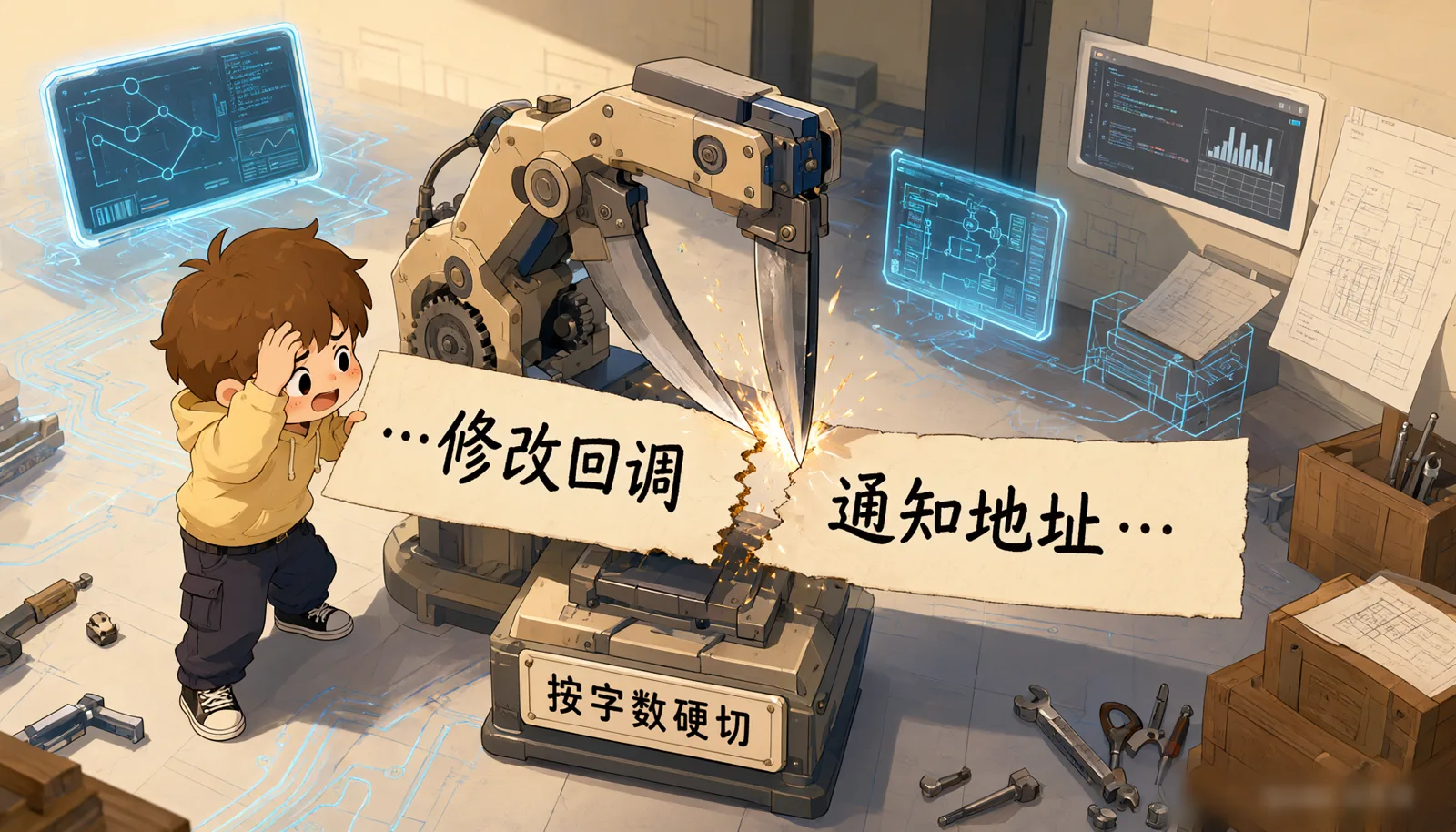 图 4-1 按字数硬切的反面教材