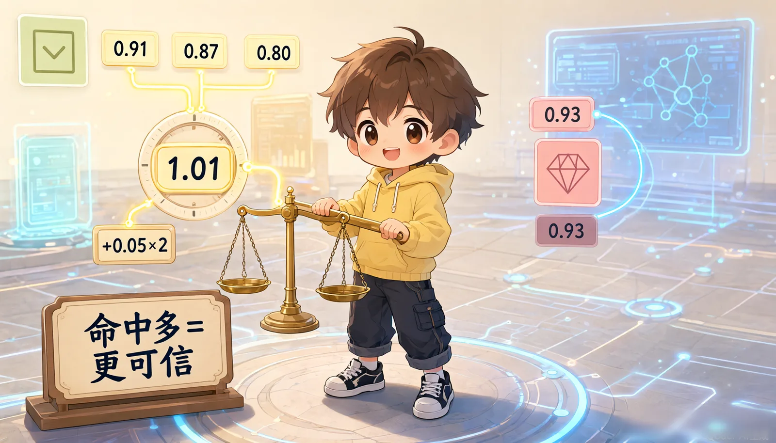 图 7-4 父块打分:最高子块分加命中数加分